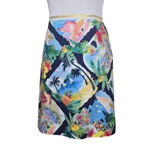 Talbots Vacation Travel Tropical Pleated Multicolor Skirt Size 2